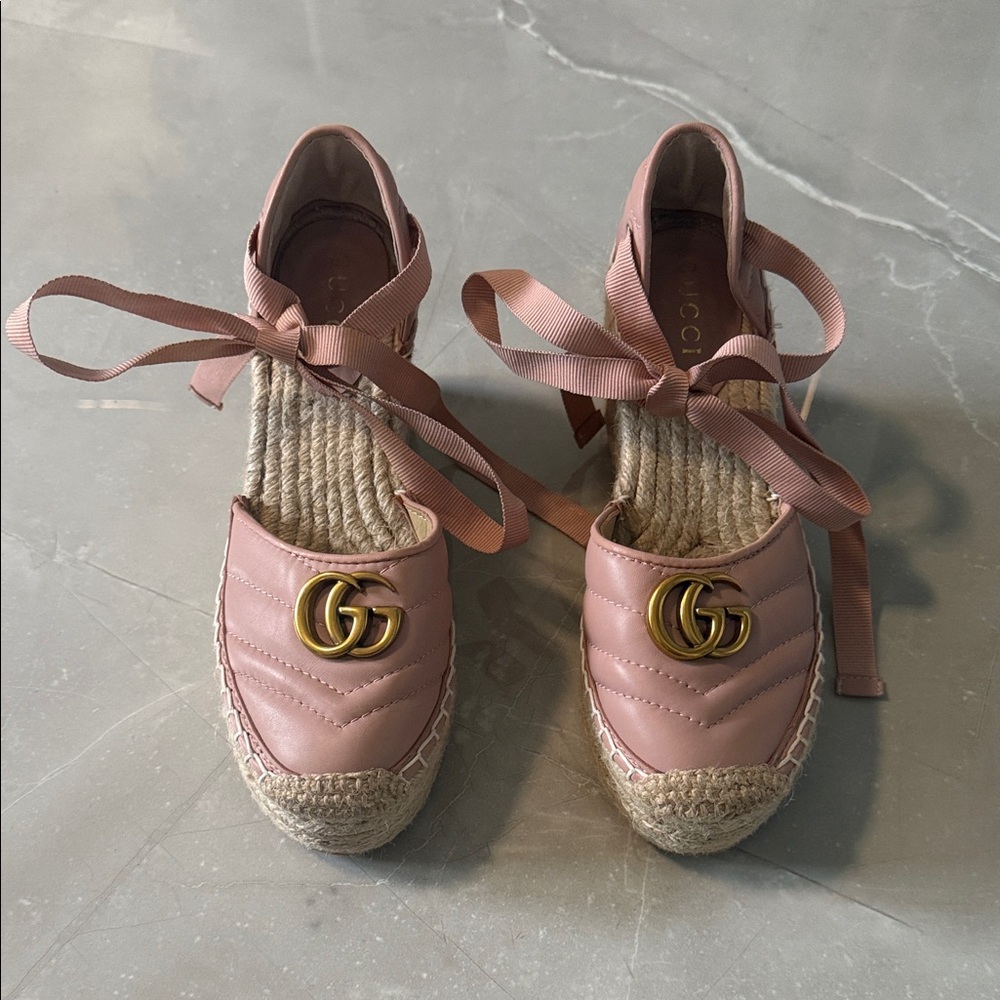 Gucci Blush Pink Espadrille Flats